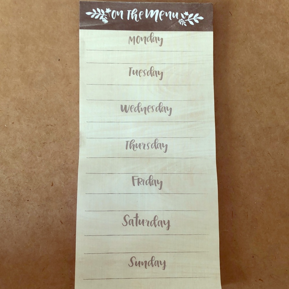 7 days of week planner with magnetic back